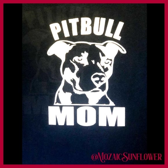 Approx 5" X 5"  Pitbull Mom High Quality Waterproof Vinyl Decal - Picture 3 of 4